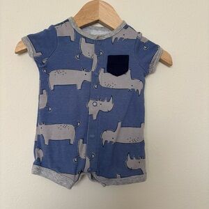 Carter's Blue and Gray Baby Romper NB